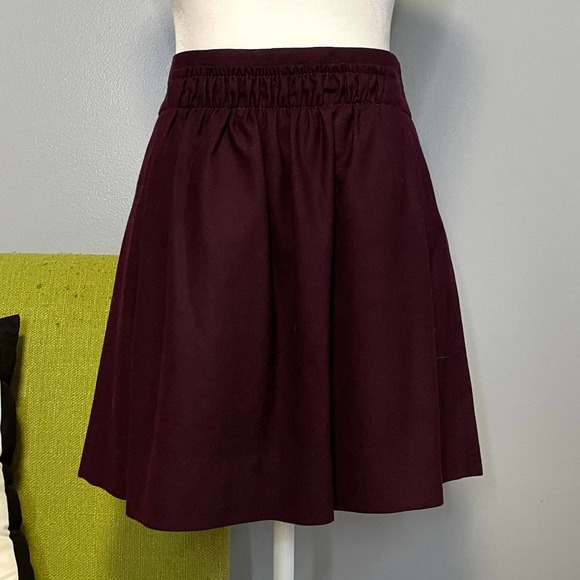 J. Crew Dresses & Skirts - J Crew Maroon Red Wool A-Line Mini Skirt 0